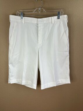Nike White Flat-Front Men's Shorts